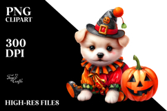 Cute Baby Dog Halloween Drawing Product Image 2