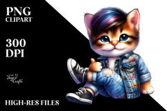 cute Hip Cat with Cool Haircut, High-Res PNG Product Image 2