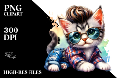 cute Hip Cat with Cool Haircut, High-Res PNG Product Image 2