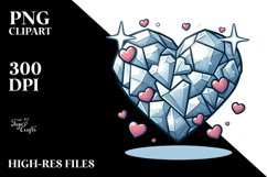 Broken Diamond Heart Cartoon PNG Product Image 2