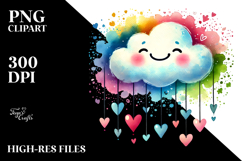 Smiling Cloud with Hearts, Creative PNG Product Image 2