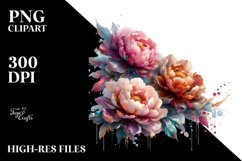 Shiny Peonies Abstract Clipart Product Image 1