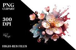 Glossy Cherry Blossom, Watercolor PNG Product Image 2