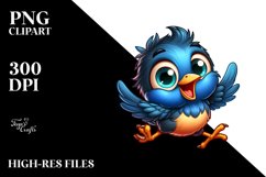 colorful Baby Blackbird Dancing Clipart Product Image 1
