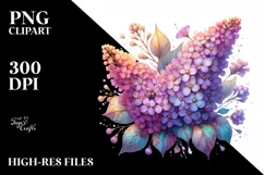 detailed vibrant Pastel Wooden Small Stained Lilac PNG Product Image 3