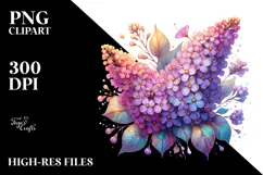 detailed vibrant Pastel Wooden Small Stained Lilac PNG Product Image 2