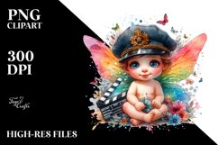 Colorful Baby Fairy with Director&#039;s Cap PNG Product Image 1