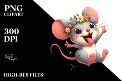Goofy Cartoon Mouse Flower Crown PNG Product Image 2