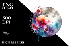 Abstract Moon Flowers | Sublimation | Clipart Product Image 2