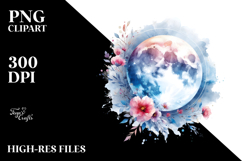 Abstract Moon Flowers | Sublimation | Clipart Product Image 2