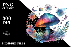 Colorful Magical Celestial Astral Mushroom PNG Product Image 2
