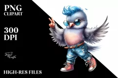 Cute Baby Dove Dancing PNG Product Image 1