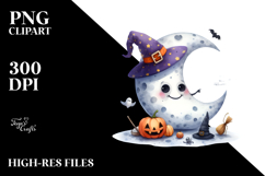 Funny Halloween Moon Clipart Product Image 2