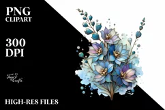 Wooden Delphinium Watercolor Product Image 1