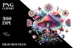 Magical Celestial Mushroom Tarot Splash PNG Product Image 2