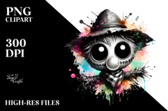Cute Scarecrow Chewing Bubble Gum PNG Product Image 2