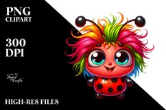 colorful Baby Ladybug Smiling Clipart Product Image 1