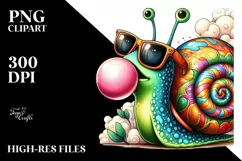 Cartoon Snail with Sunglasses Blowing Chewing Gum | Product Image 1