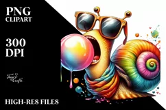 Cartoon Snail with Sunglasses Blowing Chewing Gum | Product Image 3