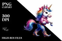 Colorful Baby Unicorn with Cajun Two-Step Dancer's Outfit Product Image 3
