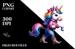 Colorful Baby Unicorn with Cajun Two-Step Dancer's Outfit Product Image 2