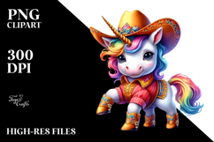 Baby Unicorn with Cajun Two-Step Dancer&#039;s Outfit PNG Product Image 2