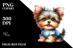 Happy Yorkshire Terrier Puppy PNG Product Image 2