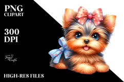 Happy Yorkshire Terrier Puppy PNG Product Image 2