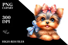 Happy Yorkshire Terrier Puppy PNG Product Image 2