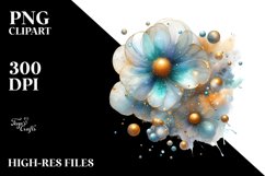 Glossy Cosmos with Golden Insertions Watercolor Splash Product Image 1