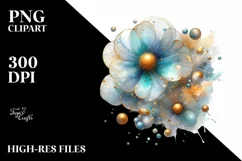 Glossy Cosmos with Golden Insertions Watercolor Splash Product Image 1