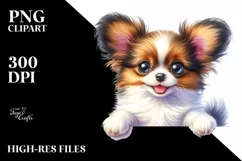 Funny Papillon Baby Smiling Watercolor Product Image 1