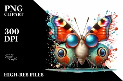 Quirky Vibrant Butterfly with Paint-Like Colors | Product Image 1