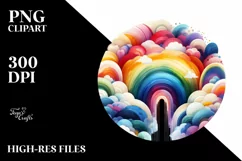 Colorful Watercolor Abstract Rainbow | Clipart Product Image 3