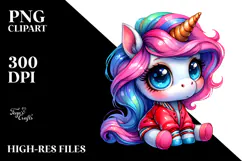 Expressive Unicorn with Cool Haircut PNG Product Image 2