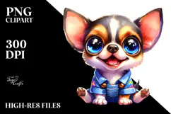 Expressive Chihuahua Watercolor, PNG Product Image 2