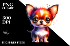 Enthusiastic Chihuahua Watercolor, PNG Product Image 2