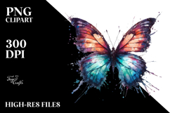 Grungy Butterfly Splashes PNG Product Image 2