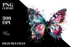 Grungy Butterfly with Colorful Wings PNG Product Image 2
