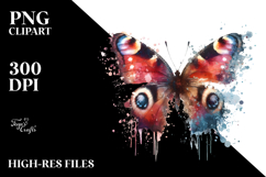 Grungy Butterfly Artistic Expression PNG Product Image 2