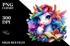 Colorful Baby Unicorn with Mystery to Solve PNG Product Image 2