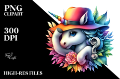 Colorful Baby Unicorn with Mystery to Solve PNG Product Image 2
