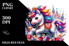 Colorful Baby Unicorn with Polish Festival PNG Product Image 2