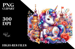 Colorful Baby Unicorn at Polish Festival, PNG Product Image 2
