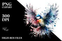 Colorful Grungy Bird Splash PNG Product Image 2