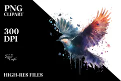 Vibrant Bird Made of Splashes PNG Product Image 2