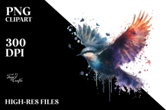 Vibrant Bird Made of Splashes PNG Product Image 2