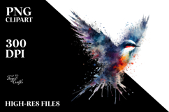 Colorful Grungy Bird Splash PNG Product Image 2