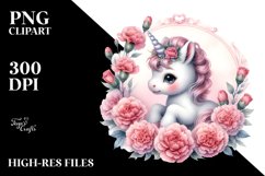 Cute Baby Unicorn | Carnation Frame Product Image 1