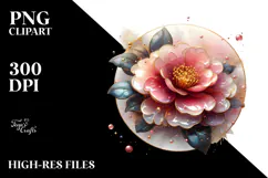Abstract Camellia Made of , Watercolor PNG Product Image 2